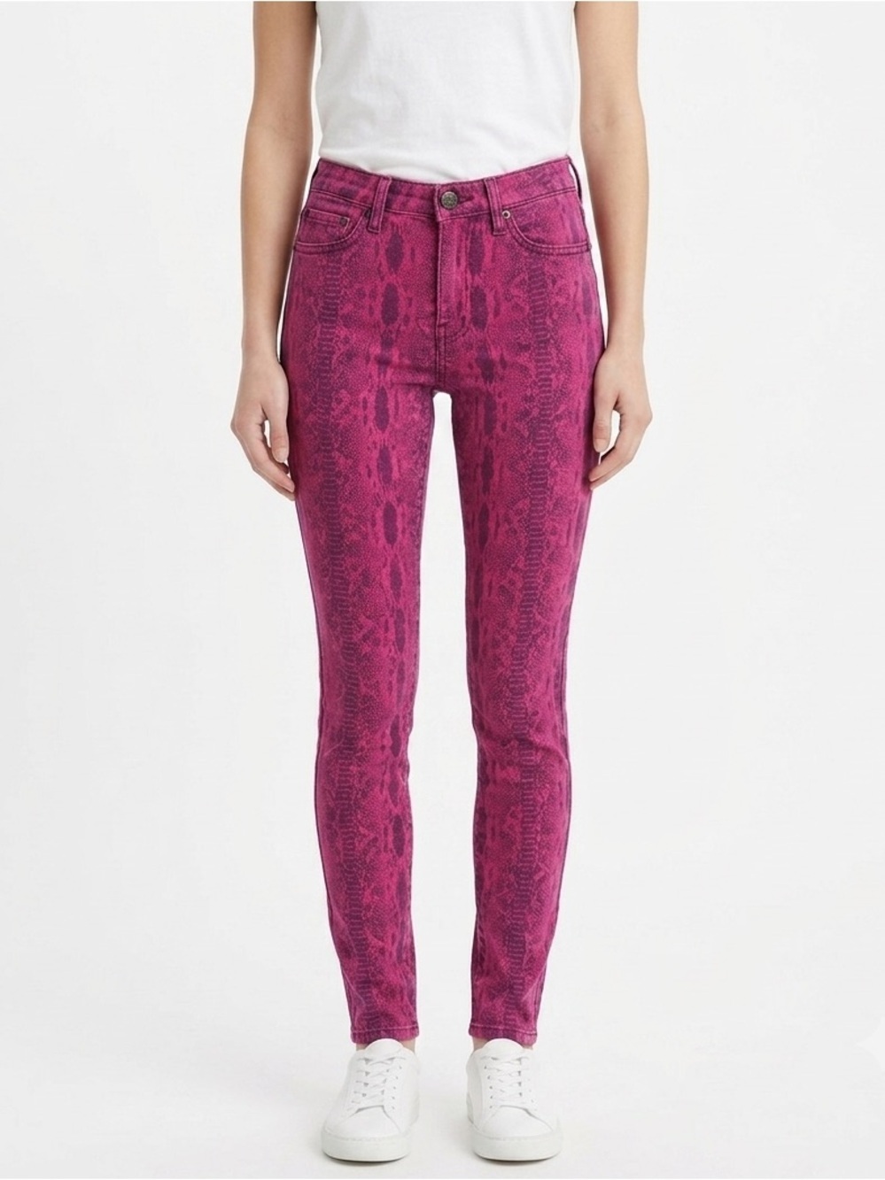 Fox Pink Snake Print Skinny Jeans
